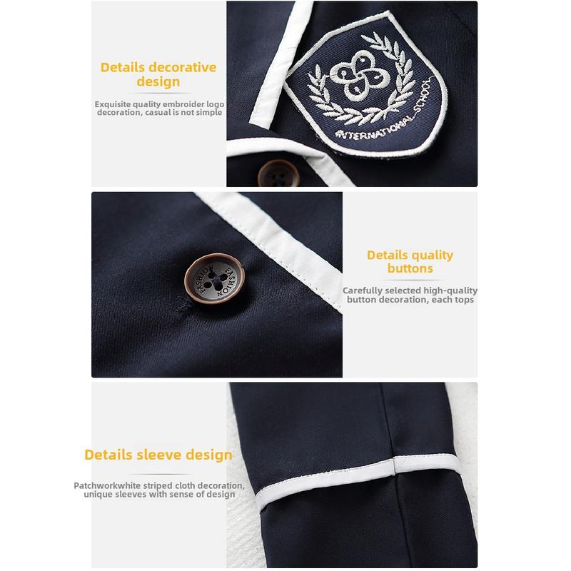 Product Introduction of Children's Spring and Autumn Elementary School Uniform Set College Style Class Uniform Boys and Girls Kindergarten Uniform Graduation 27