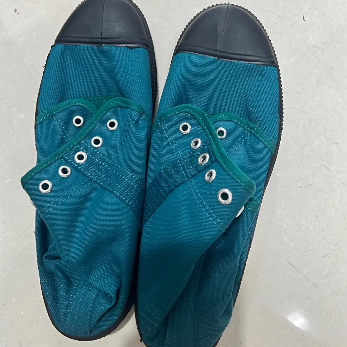 Giày vải dân quân,giày vải cao cổ, giày đi phượt, giày leo núi, giày lao động mày xanh cổ vịt Cao Su