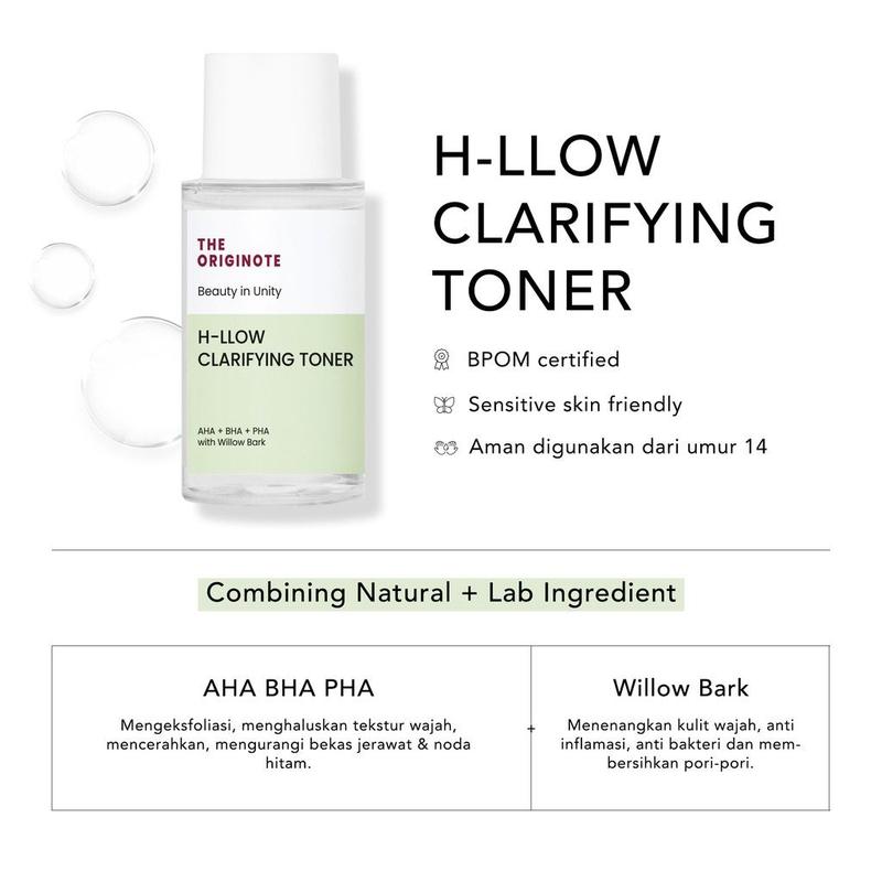 The Originote Ceraluronic Essence Toner & H-LLOW Clarifying Toner 80ml 2
