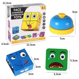 Mainan Face Change Rubik Cube Puzzle + Bell / Mainan Susun Ekspresi Muka / Kubus Wajah New Edukasi Toys Dewasa / Anak Anak-Anak