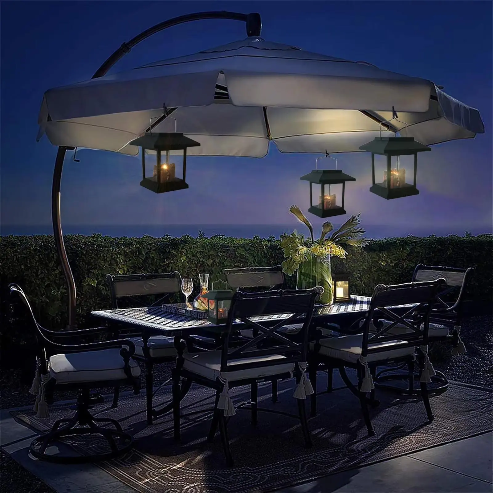 Solar Powered Outdoor Light, Hanging Solar Light, Solar Garden Palace Light, Decorative Solar Light Suitable for Garden Patio, Perfect for Outdoor Decoration and Lighting