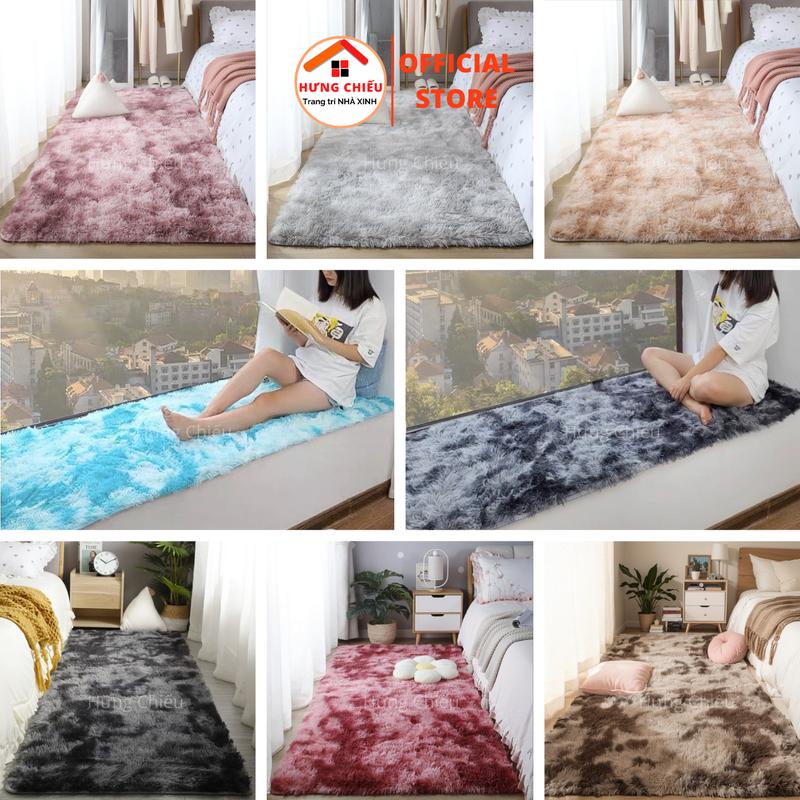 Thảm lông loang trải sàn 50x1m6, 1mx1m6 lông dài mềm mướt decor phòng khách phòng - Hưng Chiếu