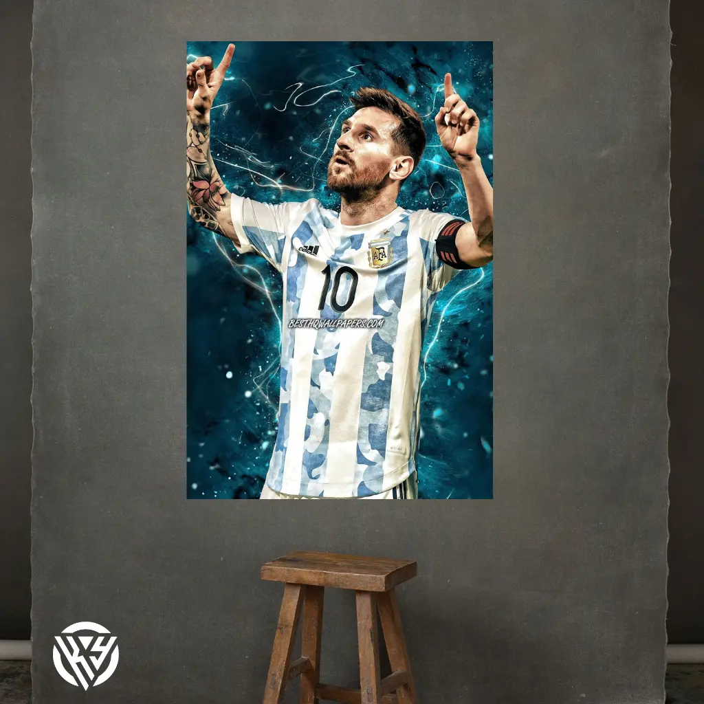 Poster mdf hiasan dinding sepak bola lionel messi