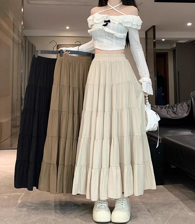 Product Introduction of Chân Váy Dài Voan Xếp Ly Có Đệm Chữ Thời Trang, Dành Cho Nữ, Phong Cách Lady, Chân Váy Dài Cô Gái CV Thực Tế, 052 Voi 22
