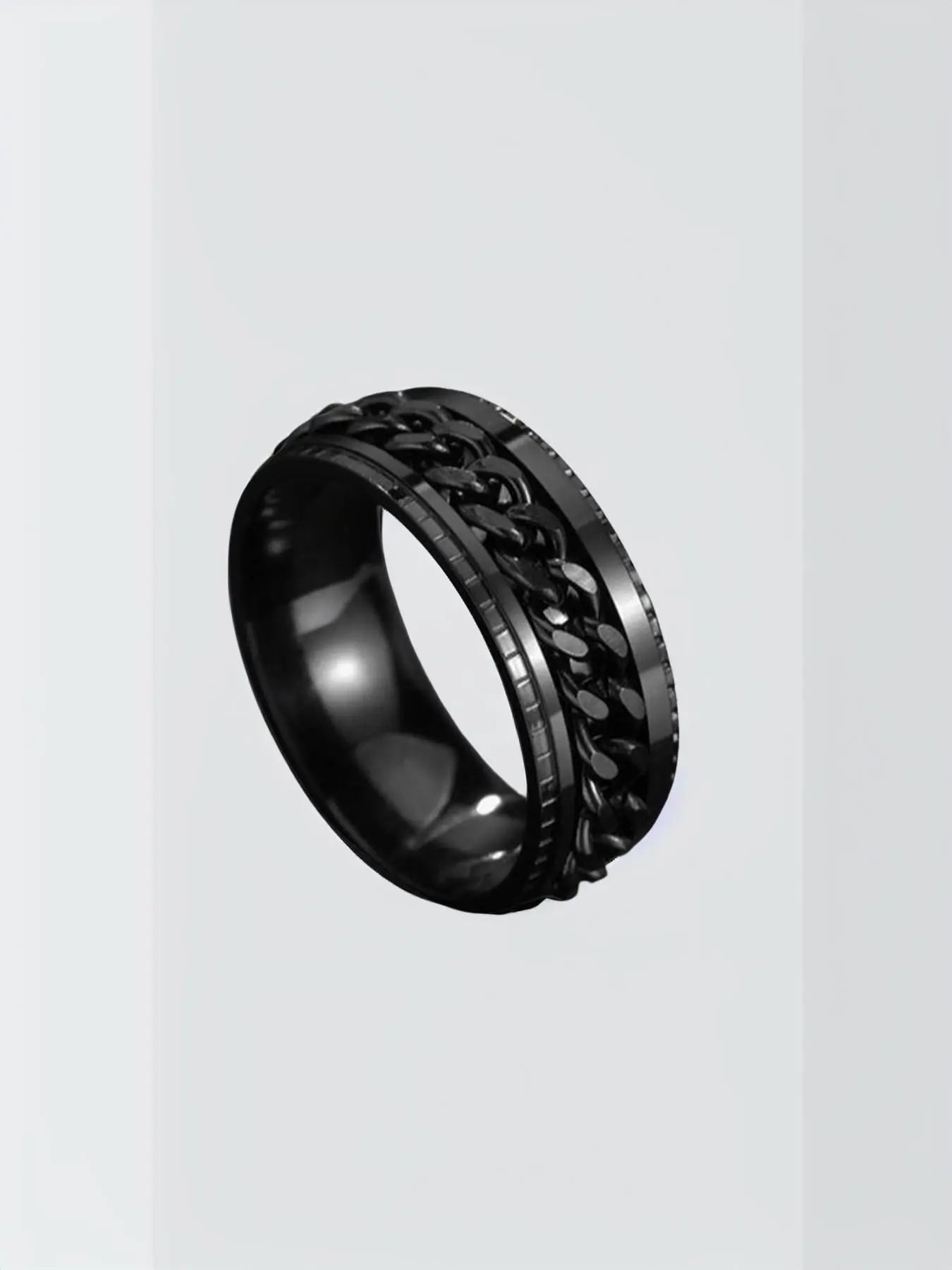 Men's Minimalist Anxiety Ring & Spinner Ring with Rotatable Chain As Men's Hamper, Trendy Hip Hop Style Vintage Promise Ring, Street Trend Gothic Jewelry, Todays Flash Sale Bundles