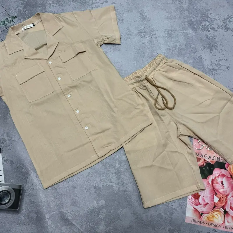 Bộ đũi cộc cổ vest cao cấp cho nam 3