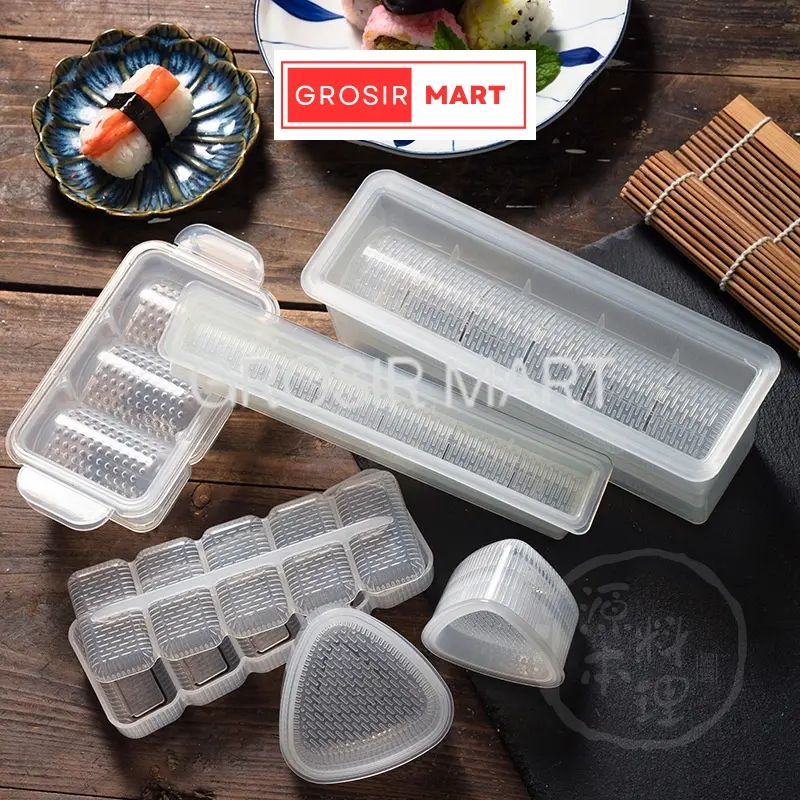 GM Cetakan Sushi Kimbab 5 Kotak Persegi Panjang Onigiri / Cetakan Sushi ORI Jepang Sushi Maker Sushi Mold Triangle Bento Tools 3