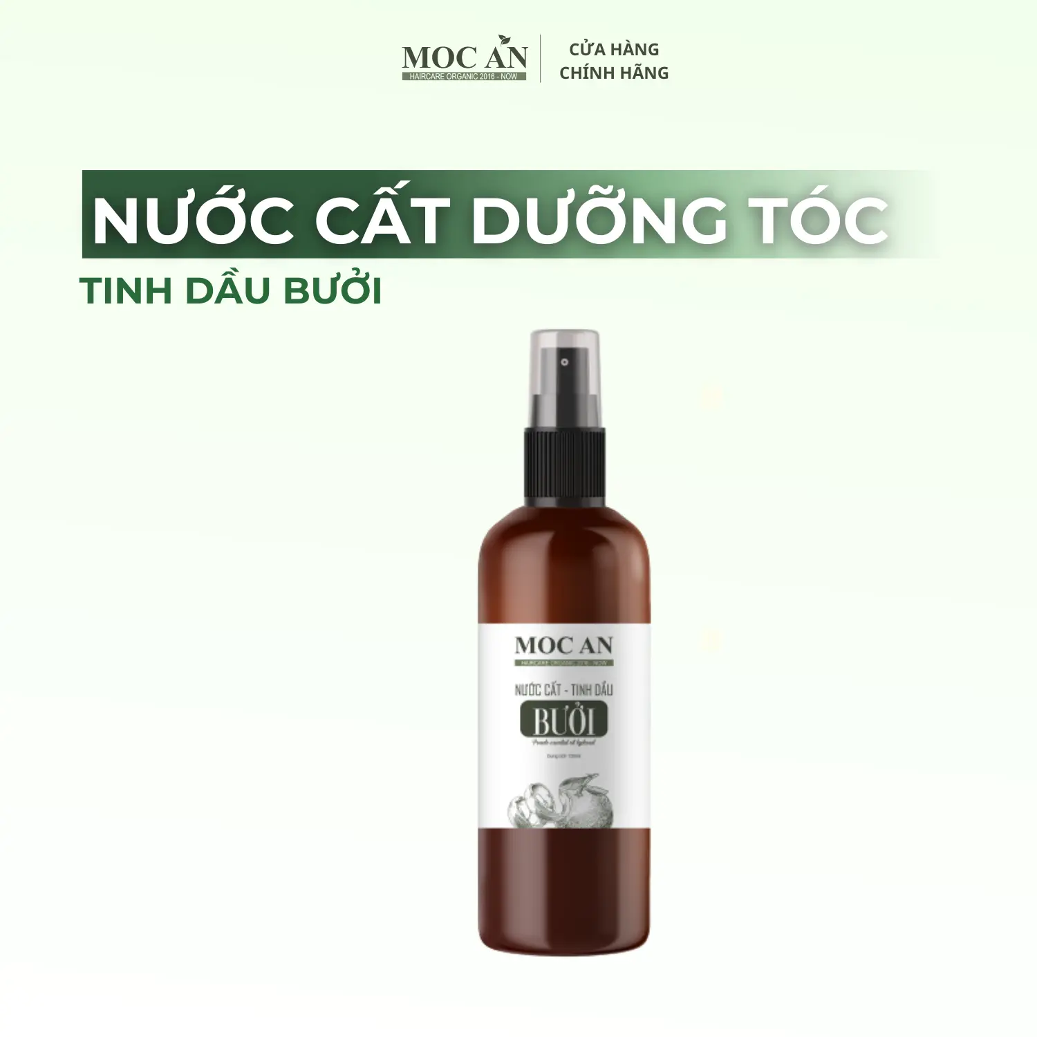 Nước cất tinh dầu vỏ bưởi Mộc Ân Haircare 120ml bổ trợ dưỡng tóc, dưỡng ẩm, bổ sung vitamin, chống lão hóa, giảm rụng, cân bằng pH