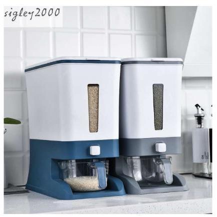 Rice Dispenser and Storage with measuring cup Containers Kitchen ...