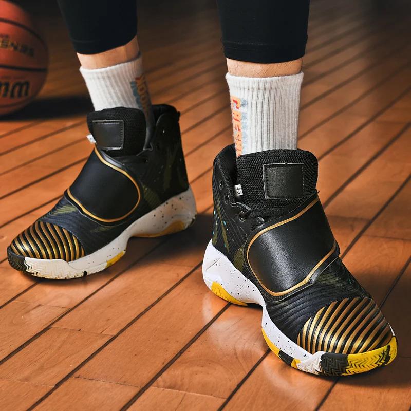 Zapatillas de baloncesto para hombre, transpirables, acolchadas, antideslizantes, deportivas, para entrenamiento de gimnasia, zapatillas de baloncesto atléticas para mujer_voghion.com