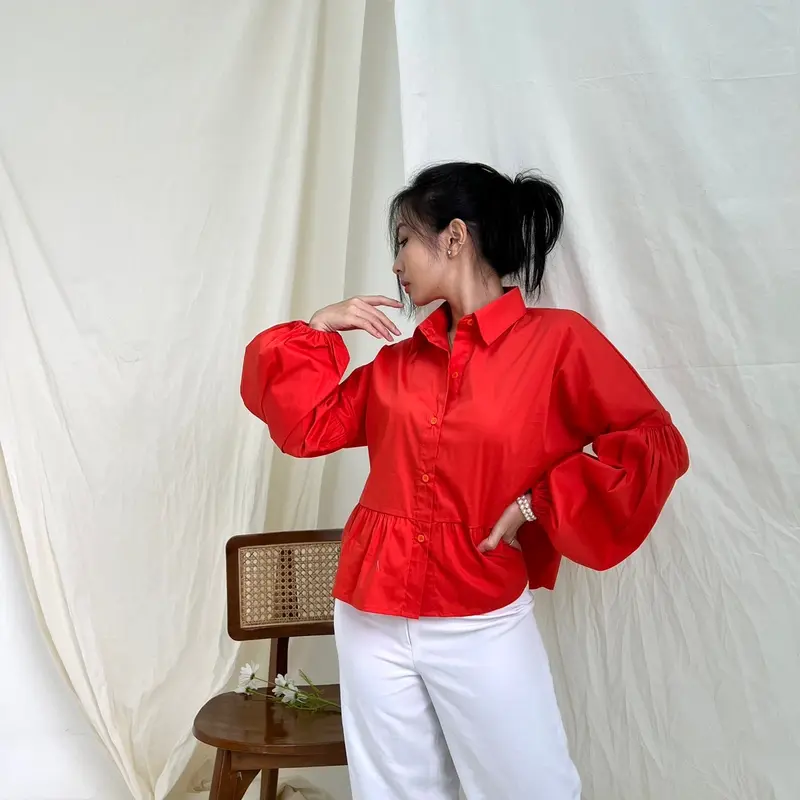 [FOYE] Kim Top / Kemeja Wanita / Atasan Wanita / Cotton Shirt 1