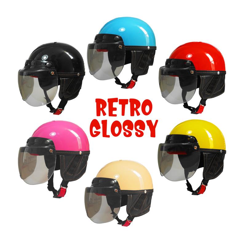 Helm Anak Balita Retro GLossy Style Kaca Motorcycle 0