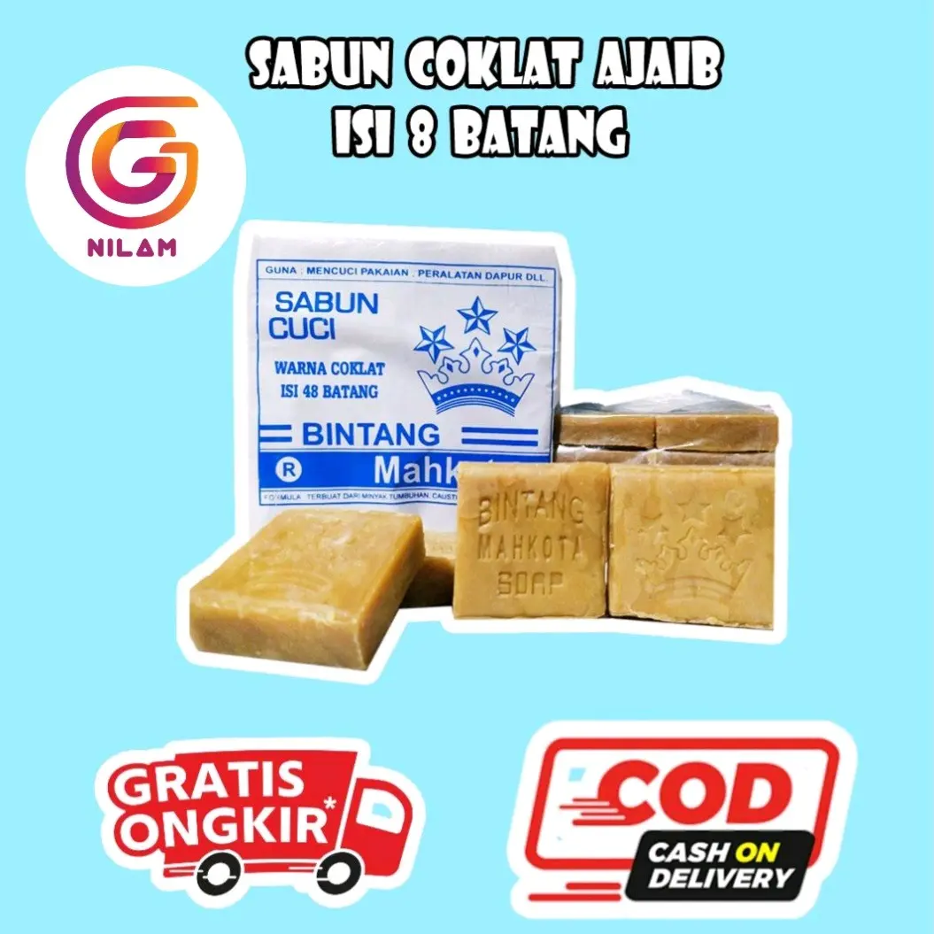 Sabun Ajaib Multifungsi Bintang Mahkota 1 Pack Isi 8 Batang Anti bakteri Coklat Soap Membersihkan Mencerahkan