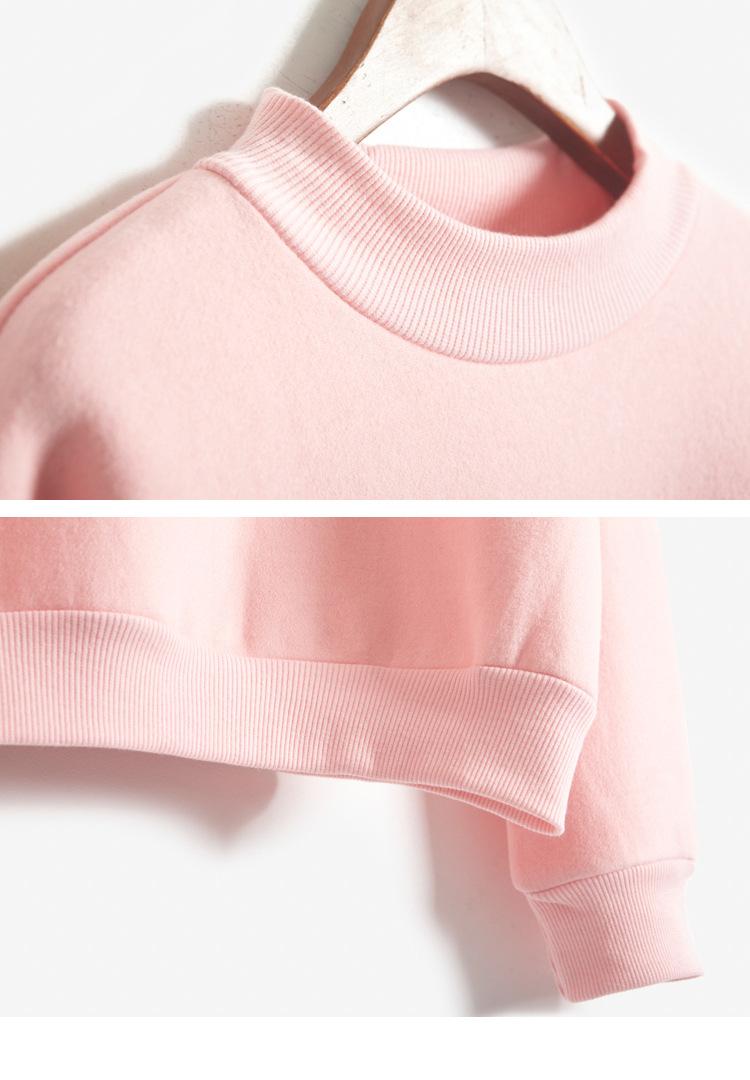 Product Introduction of Korean solid color fleece hoodie women's autumn and winter new baseball jacket student coat small high neck loose thick hoodie 11