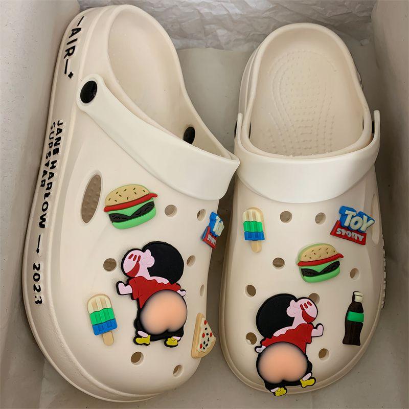 Guốc Crayon Shin-chan, Dành Cho Nam, Phong Cách Hoạt Hình Dễ Thương Ins, Ngoài Trời, Không Trơn Trượt, Đế Dày, Cao Cấp, Kiểu Bít Mũi, Dép, Thích Hợp Cho Mùa Hè, Năm 2023 1