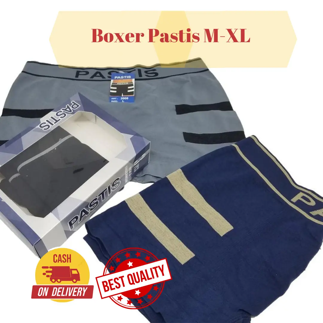 (1 Box Isi 3 Pcs) Celana Dalam Boxer Pria Underwear Pria Ukuran M-XL Tanpa Jahitan cuci dengan air dingin xxl