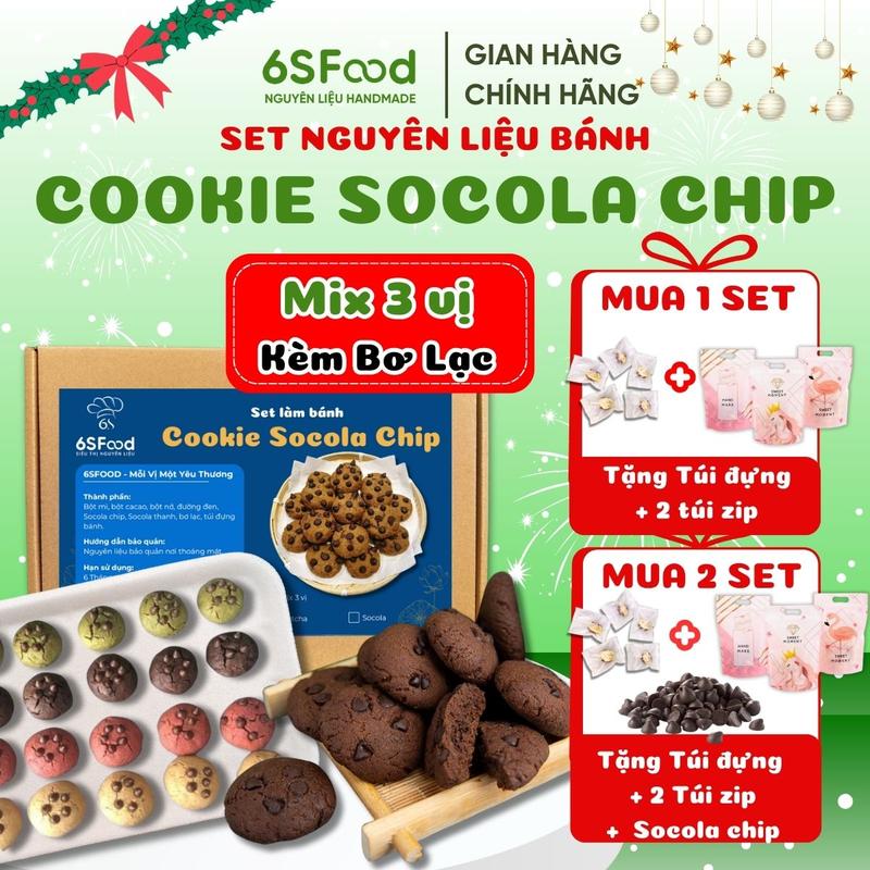 Set Nguyên Liệu Bánh Quy Cookie Socola Chip Thơm Giòn crinkle
