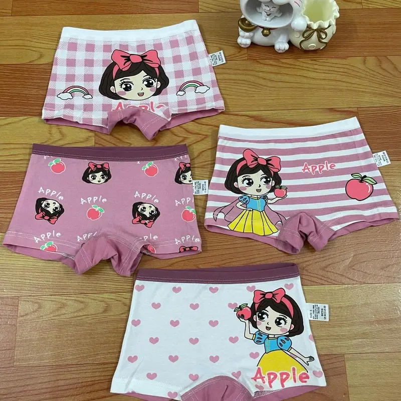 Sét 4 quần chíp đùi đáy 2 lớp cotton êm mềm co giãn cho bé gái [size 7-43kg] kèm quà 0