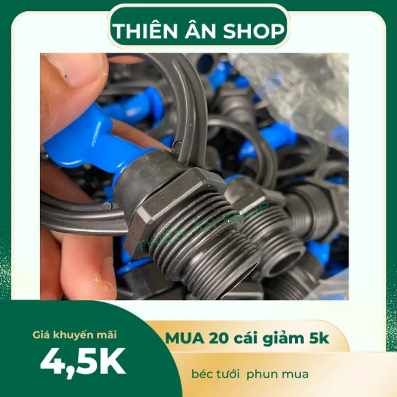 béc tưới cây phun mưa, béc thìa xoay 360 độ 2 ren kết nối 21,27mm nhưa chịu nắng mưa 5 năm FREE SHIP 5