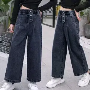 NEW ARRIVAL!!!! Celana Kulot Jeans Anak Perempuan variasi Golbi Kancing Celana Kulot Jeans Anak Button Celana Kulot Anak Perempuan Usia 7-12 Tahun Kids Denim Palazzo