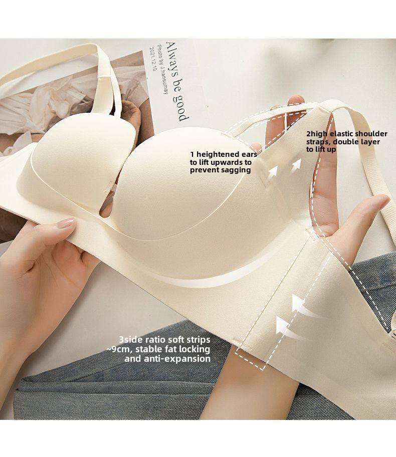 Product Introduction of Hand Palm Tray Small Chest Big Chest Push up Stable Non-Slip Anti-Sagging Autumn and Winter Bra Seamless Wireless Bra 4