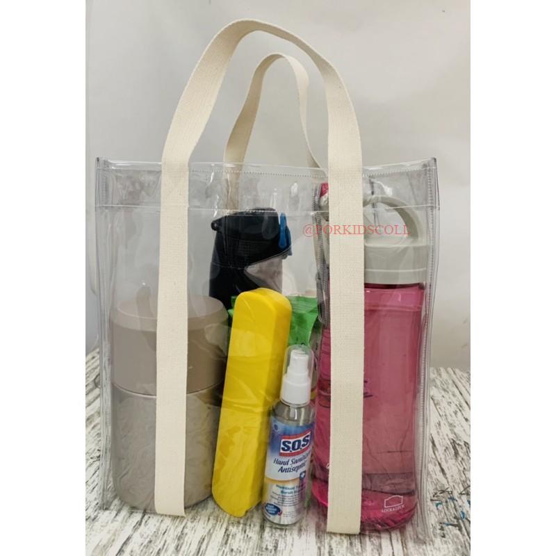 Tas Tote Bekal Mika PVC Elastis Lunch Bag Hampers Gift 27x30x15 2