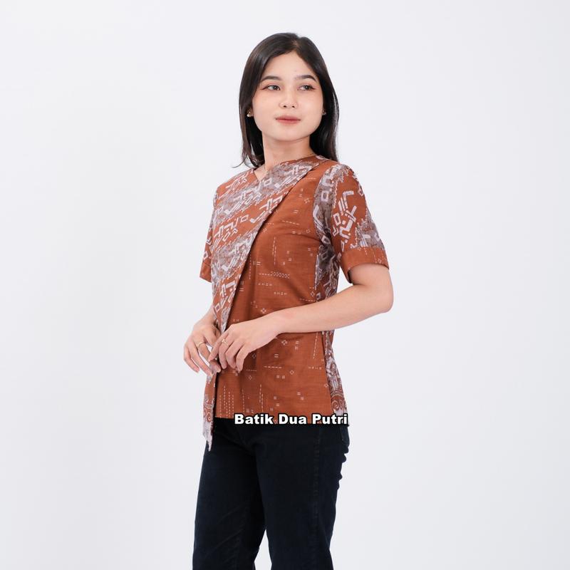 Batik Wanita Blouse Atasan Modern Sompal Lilin Batik Dua Putri Katun 3