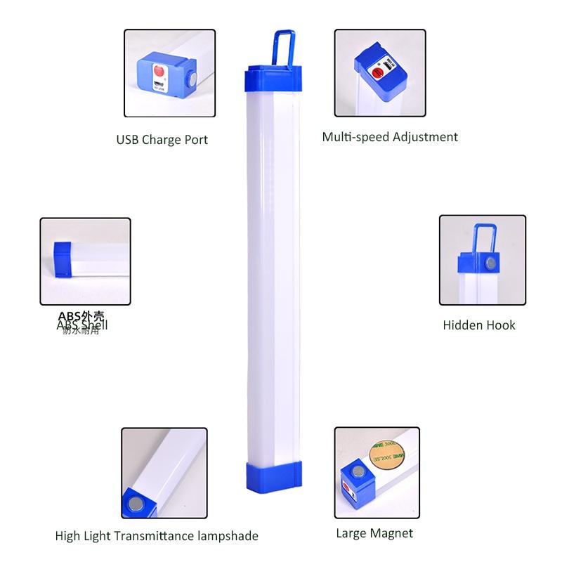 Product Introduction of USB Rechargeable Magnetic Emergency LED Light Lamp Outdoor Portable Light Tube Night Market Lamp solar magnetic 22
