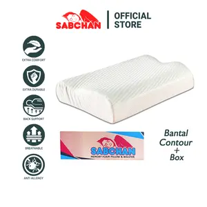 Sabchan - Bantal Kesehatan Tidur Contour Memory Foam Pillow 55 x 35 cm Putih