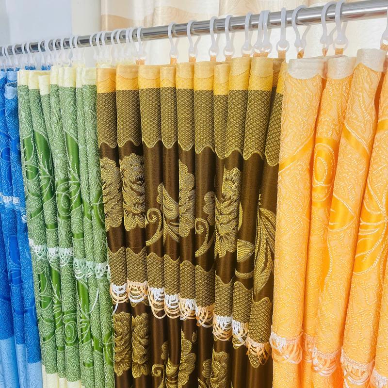 RÈM CỬA CÓ MÓC TREO SẴN VẢI GẤM THÔ DÀY HỌA TIẾT NHÃ NHẶN SANG TRỌNG MÀN NGĂN PHÒNG