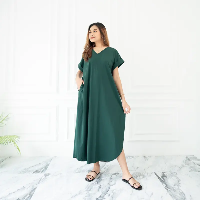 Simplyrooms Daisy Homedress Dress Casual Kantong Kaos Panjang Samping Tangan 3