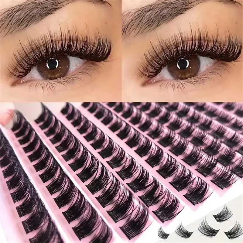 Individual False Eyelashes, 1 Box Natural Curling Eye Makeup Lashes, Full Volume Eyelash for Lashes Extensions, Volumized False Eyelashes for Women and Girls Eye Makeup Enhancement 3
