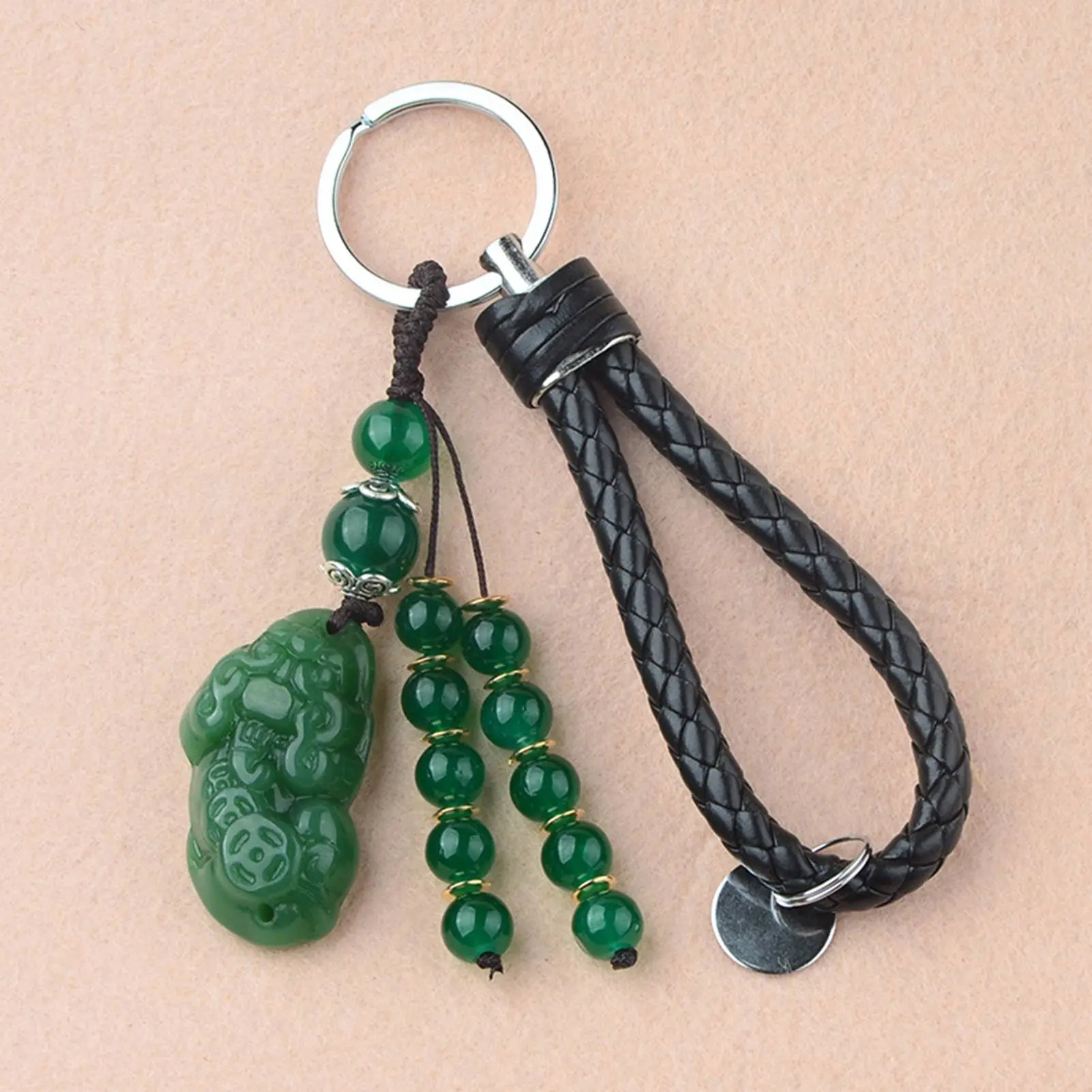 Classic Stone Pixiu Pendants Charms Car Keychain Chinese Feng Shui Beast Bring Lucky Wealth Key Chains