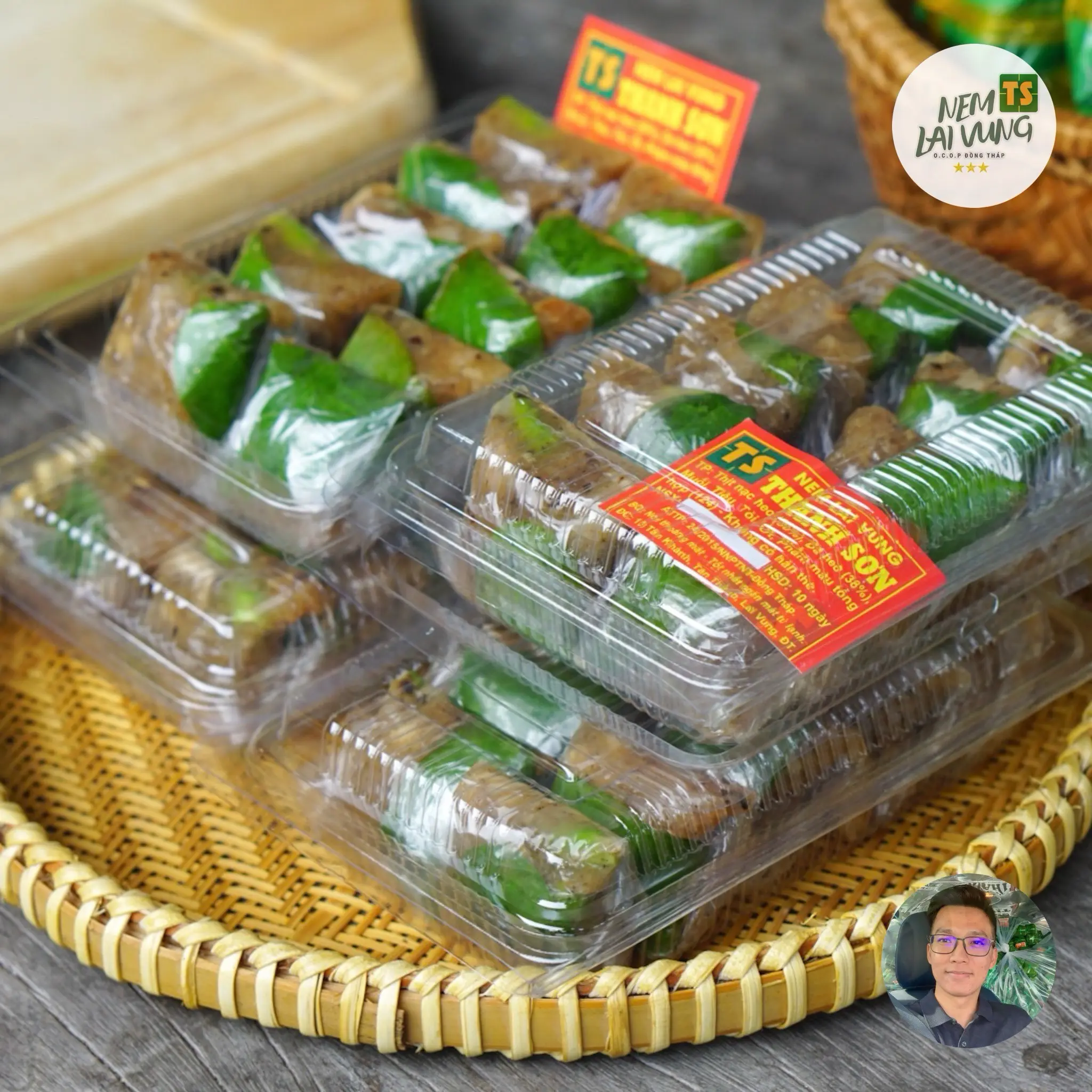 4 Hộp Bì Thịt Dai Ớt Xanh - Đặc sản Lai Vung - Mỗi Hộp 160gram Gồm 10 Chiếc