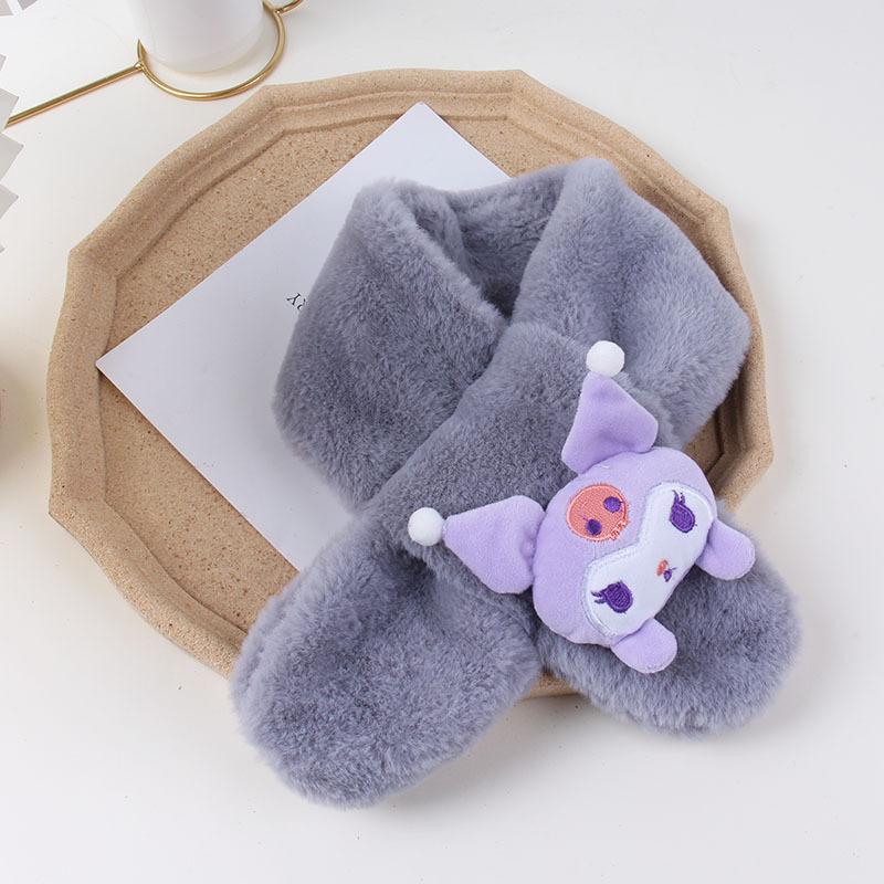 Product Introduction of Autumn and Winter Children's scarf cute pet cartoon baby warm thickened imitation rabbit plush boys and girls scarf 9