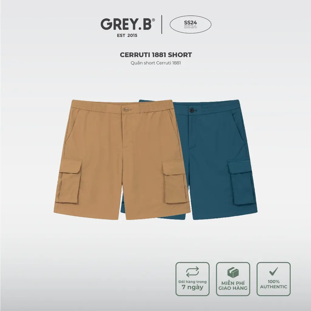 Quần Đùi Short Cerruti 1881 GREYB Túi Hộp Nhiều Màu Phong Cách Hàn Quốc
