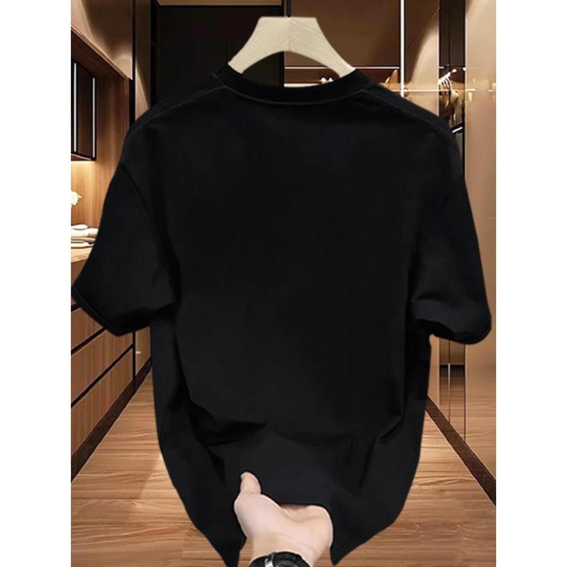 Áo Phong Nam tay dài form rộng 100% Cotton Tay Ngắn Dáng Rộng Cách Hàn Quốc Thời Trang Áo Thun trắng Local Brand Big size 1