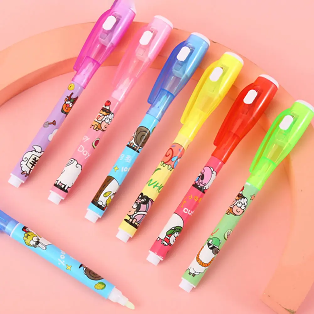 Magic LED Light UV Colorless Marker Pens Ultra Violet Flashlight Ink Pen School Office Stationery Student Pen Secret Marker Pens #455402