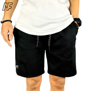 Short Pants Celana Pendek Hitam Pria Wanita Santai Tebal Nyaman Premium Kain Stretch NF3
