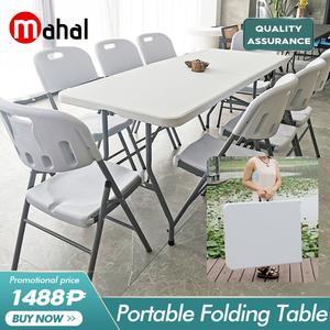 Foldable Table 6ft 4ft Folding Half Table Outdoor Long Portable Table Dining Camping Table Picnic Table Rectangular Table Outdoor Home On Sale