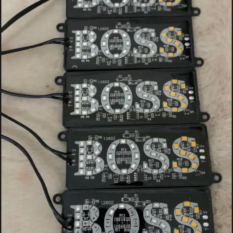 Led chữ BOSS trang trí nóc xe mặt ga lang điện 12 và 24 v riêng chống nước tốt 0