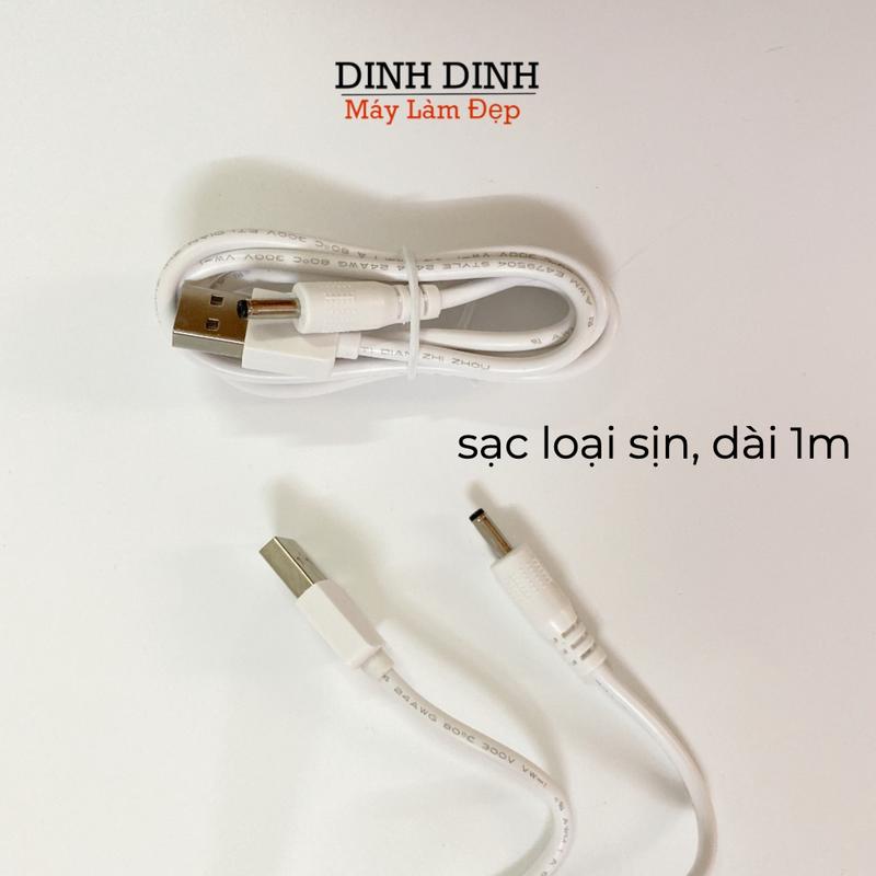 Dây sạc máy rửa mặt loại sịn, dày, dài 1 mét đầu tròn 3.5mm dùng cho hầu hết máy rửa mặt chân tròn