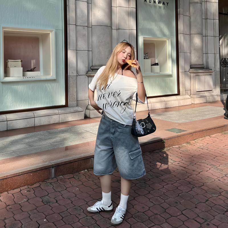 [SJ01] Quần JEAN SHORT LỬNG Cạp Đính Cúc Vải Denim Phong Cách Hàn Quốc Bycamcam 6