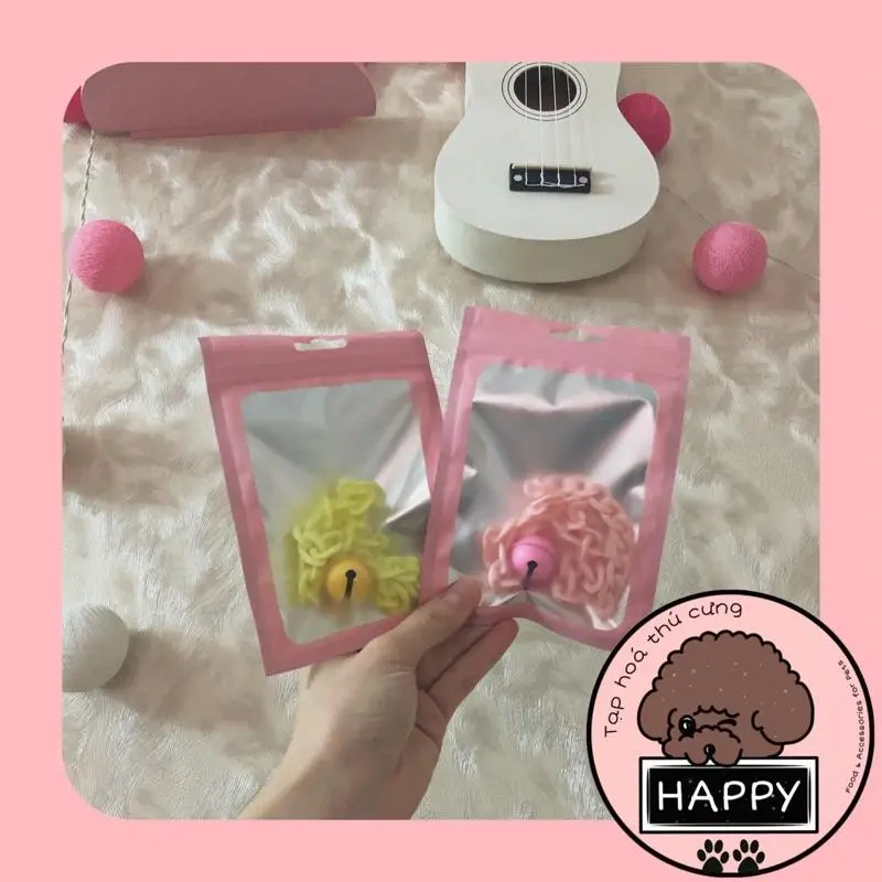 Vòng cổ dây xích nhựa dễ thương cho chó mèo kèm chuông - Dây chuyền đeo cổ thú cưng - Tạp Hóa Thú Cưng Happy 8