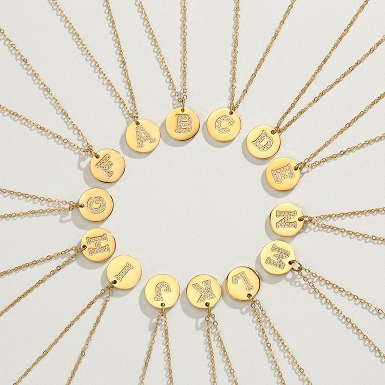 Product Introduction of European and American Fashion Personalized Pendant 26 Letters Stainless Steel Clavicle Chain Necklace 9