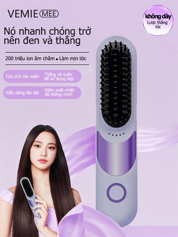 Thương Hiệu Chất Lượng VEMIE Lược điện không dây ion âm - Chăm sóc tóc suôn mượt lượcđiện seemee
