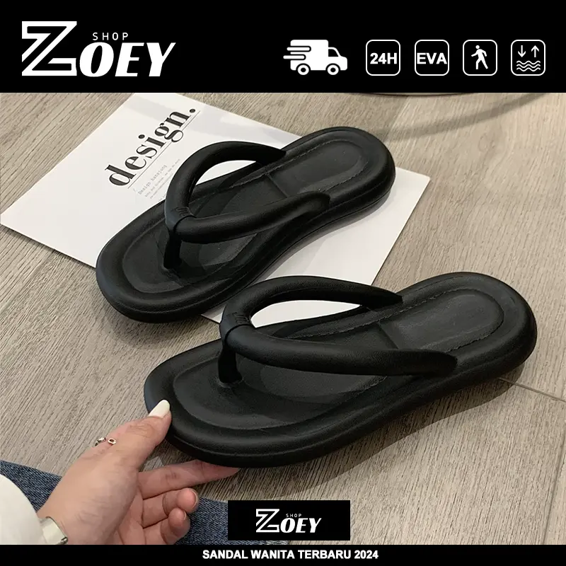 Sendal Jepit Wanita Jelly Karet Dewasa Kekinian Empuk EVA Sandal Jepit Wanita Sleop Simple Elegan Kekinian Sendal Slop Wanita Ootd Korean Style Murah Outdoor