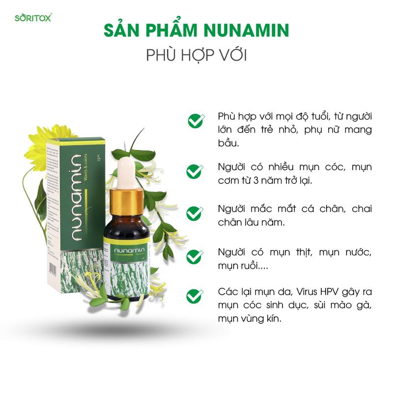 Tinh Chất Chấm Mụn Cóc, Mụn Cơm, Chai Chân, Mắt Cá Chân, Mụn Thịt, Mụn Ruồi Chiêt Xuất Từ Thảo Mộc Việt- Nunamin Serum15ML Skincare Làm Đẹp Da Chăm Sóc Da Cấp Ẩm 4