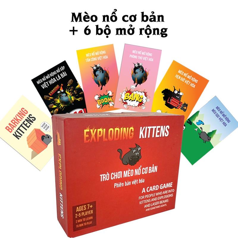 Combo Mèo Nổ Exploding Kittens và đầy đủ 6 bản mèo nổ mở rộng