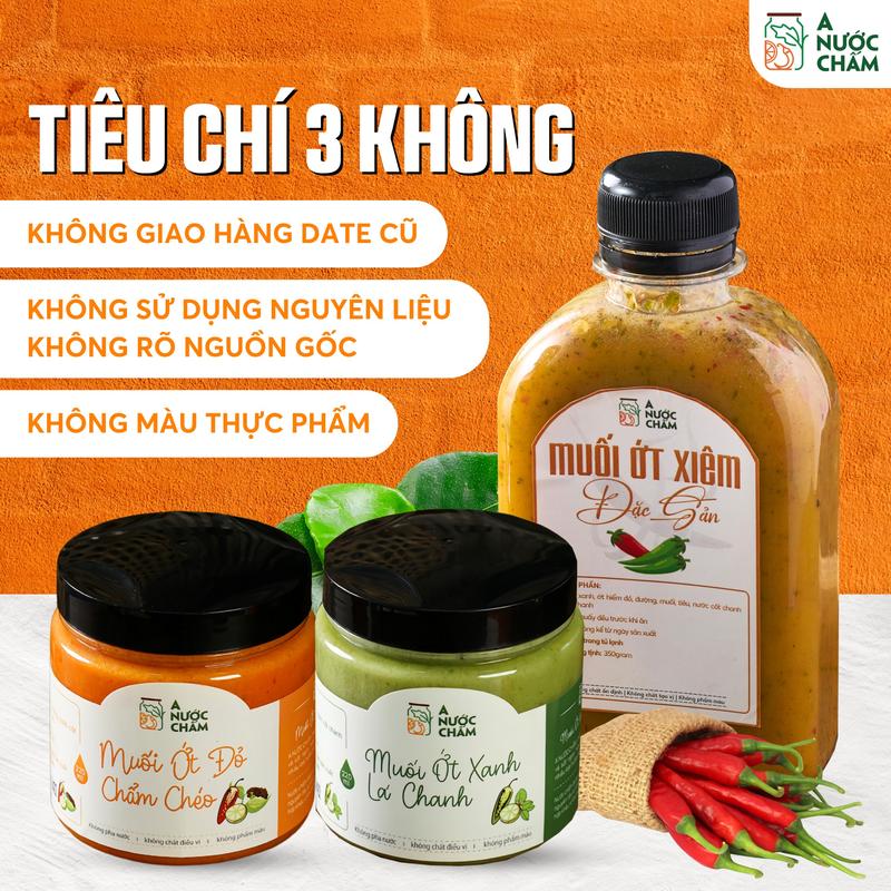 Combo 4 hũ Muối ớt xanh đỏ- Chấm Gà & BBQ và Hải sản Nước Sốt Gia Vị Chua Cay muoi chu 2